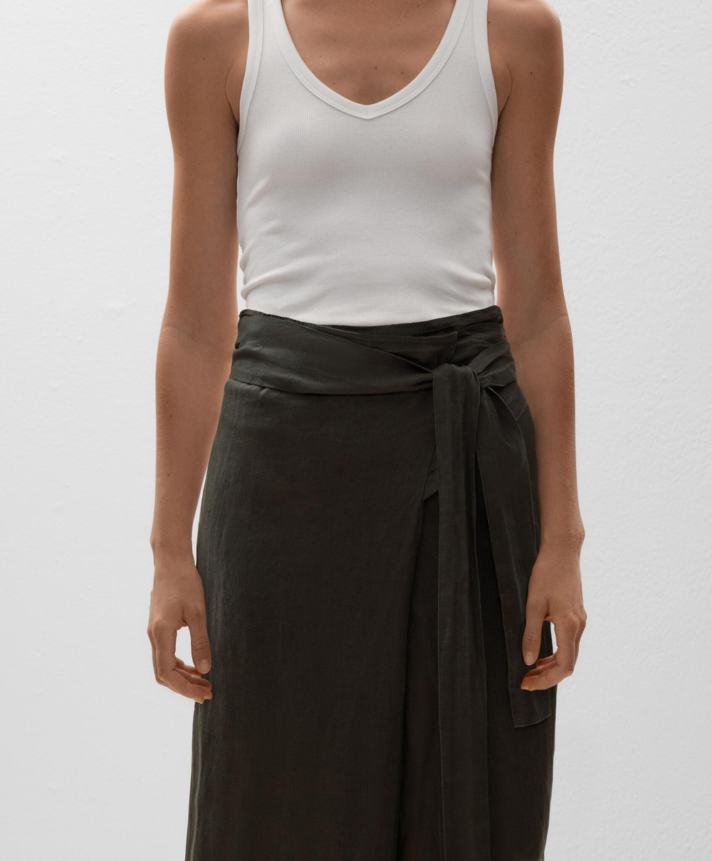 OYSHO Брюки-баллоны из 100% льна, антрацитовый