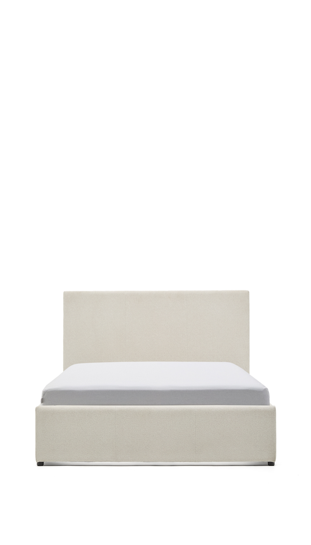 Кровать Nahiri бежевого цвета из шенилла с ящиком для хранения 150 x 200 см