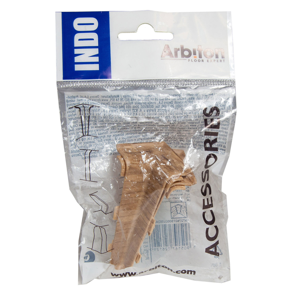 Плинтус Arbiton Indo Внутренний угол в цвет плинтуса 2 шт