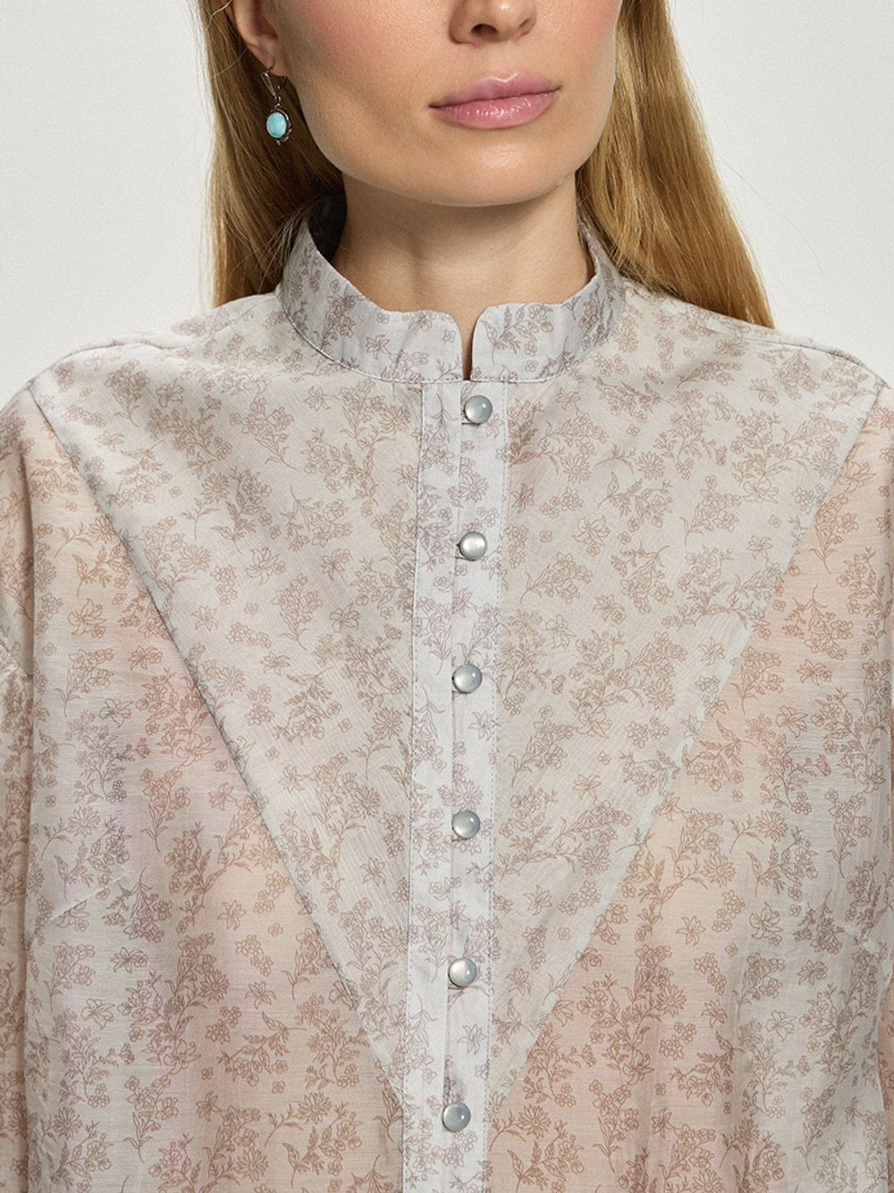 Рубашка кантри голубая