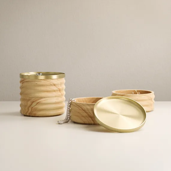 Шкатулка для украшений tesora, натуральное дерево/латунь