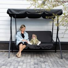 Качели садовые 3-местные (серый)