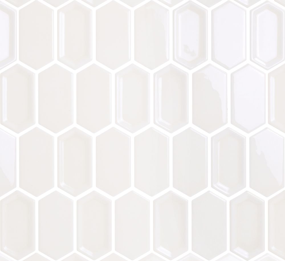 Мозаика Crayon White glos 38x76x8