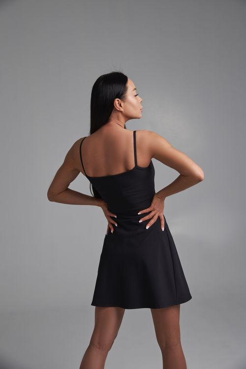 Платье теннисное Rib Black