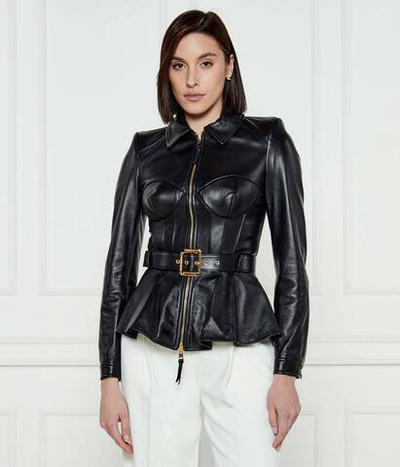 Кожаная куртка Elisabetta Franchi - черный(GD46Z51E2)