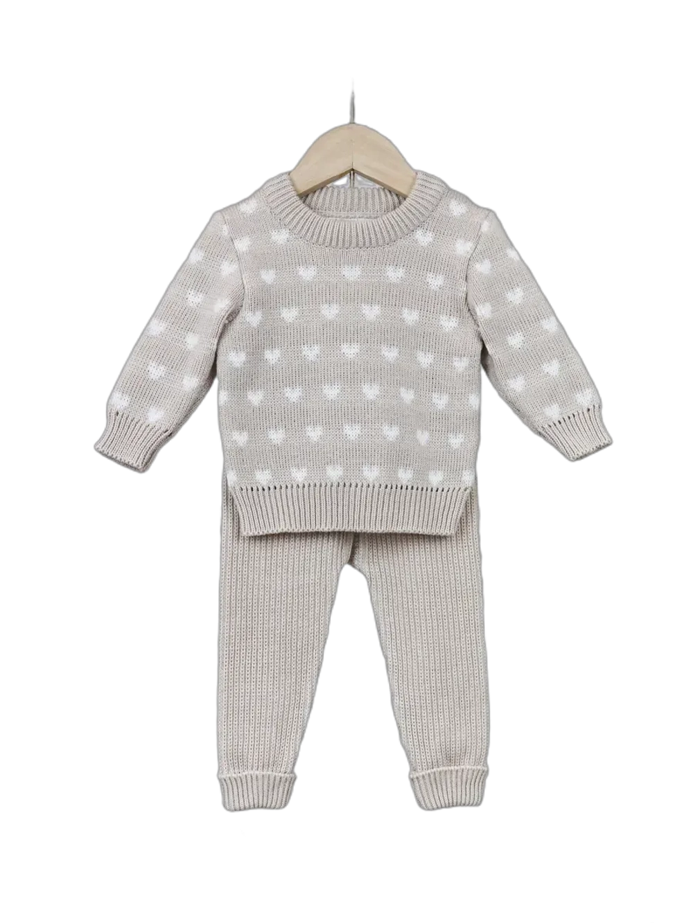Костюм вязаный детский "Сердечки"
