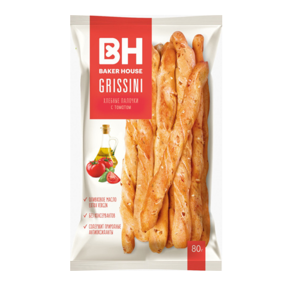 Хлебные палочки Baker House Grissini с томатом 110 гр