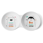 Миска керамическая двойная "Север", 2*0,2, Triol