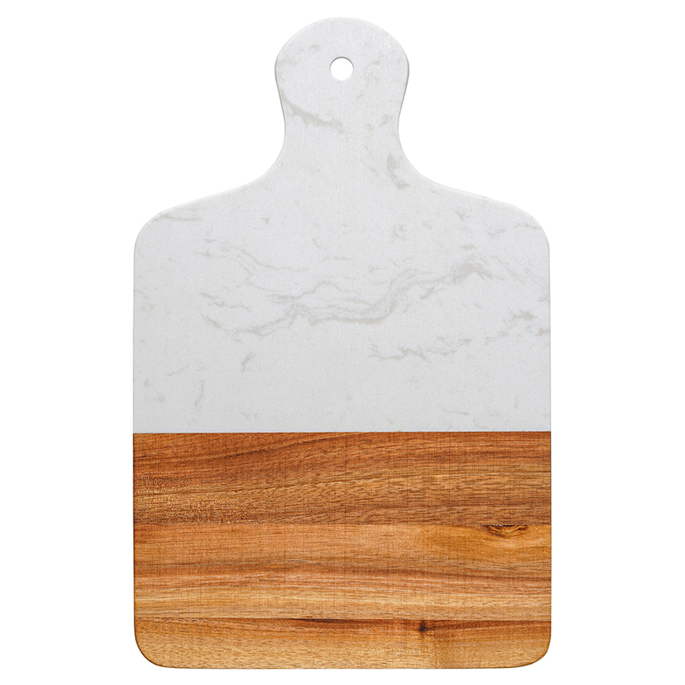 Доска сервировочная marm, 21,5х33,5 см, белый мрамор/акация