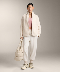 Oysho Футболка с длинными рукавами на запахе в рубчик, розовый