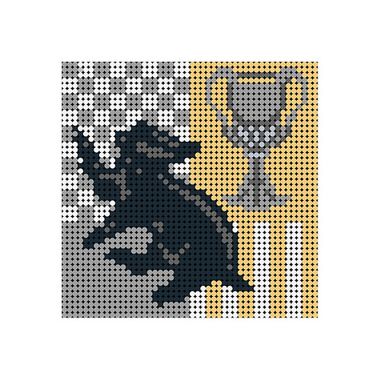 Набор для творчества Wanju pixel ART картина мозаика пиксель арт - Герб факультета Пуффендуй Harry Potter Hufflepuff 2603 детали круглые M0016