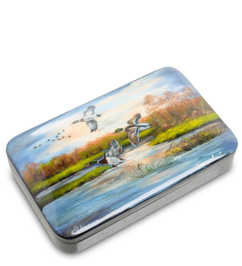 Народные промыслы ШК-10/ 35 Шкатулка «Утки на озере»