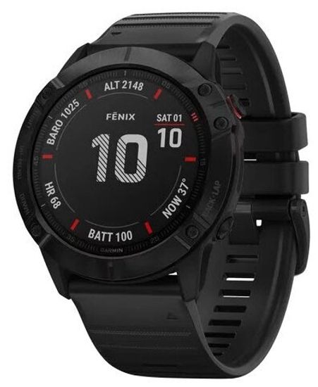 Умные часы Garmin Fenix 6X Pro черный с черным ремешком