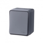 ATLASDESIGN PROFI IP54 О/У 1-клавишный ПЕРЕКЛЮЧАТЕЛЬ, сх.6, 10АХ, АНТРАЦИТ