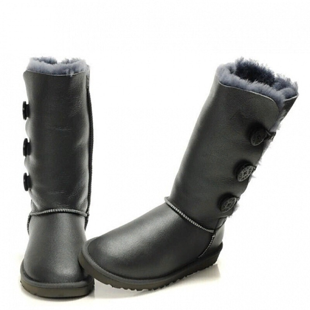 Угги Bailey Button Triplet Metallic Grey