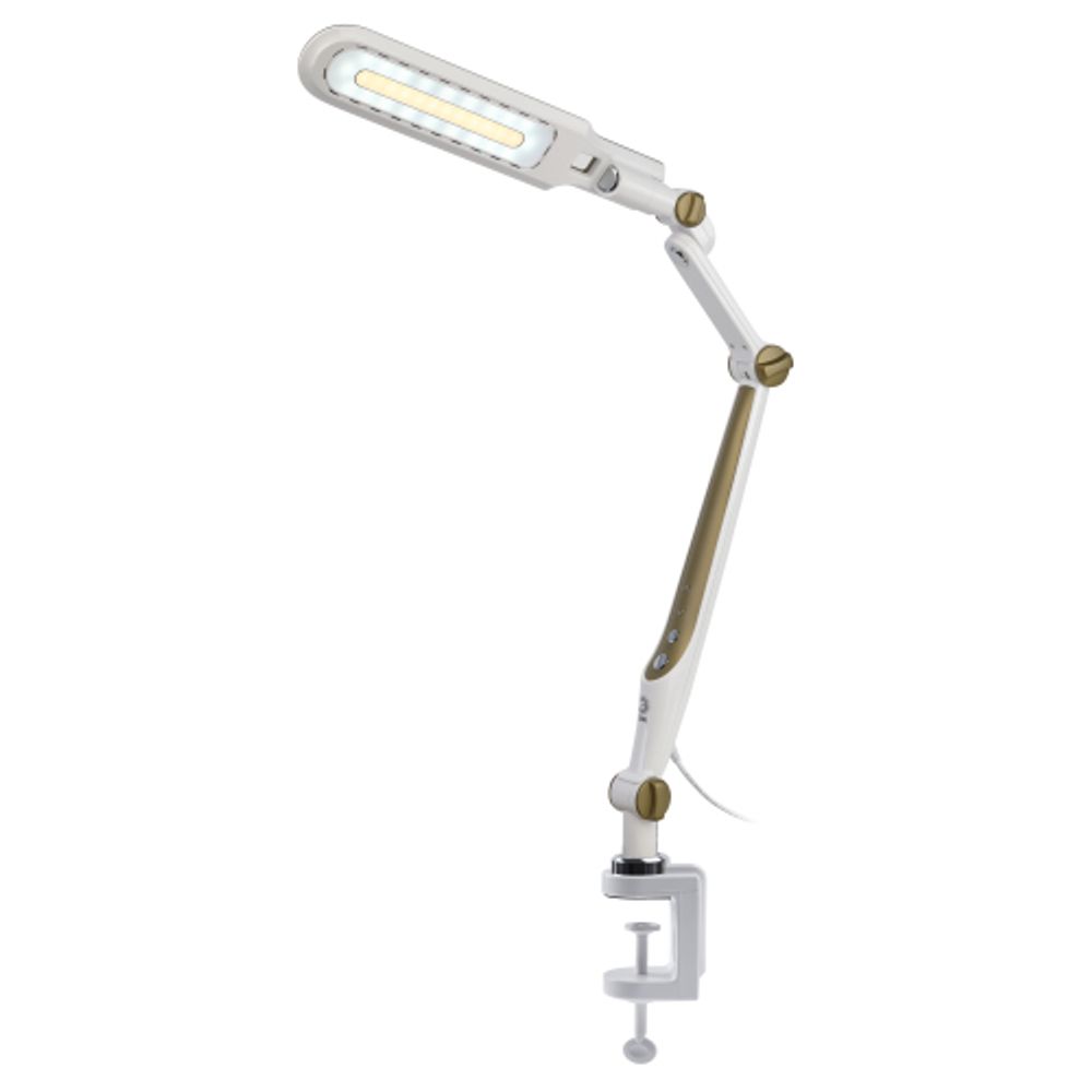 Настольный светильник ЭРА NLED-496-12W-G светодиодный на струбцине золото