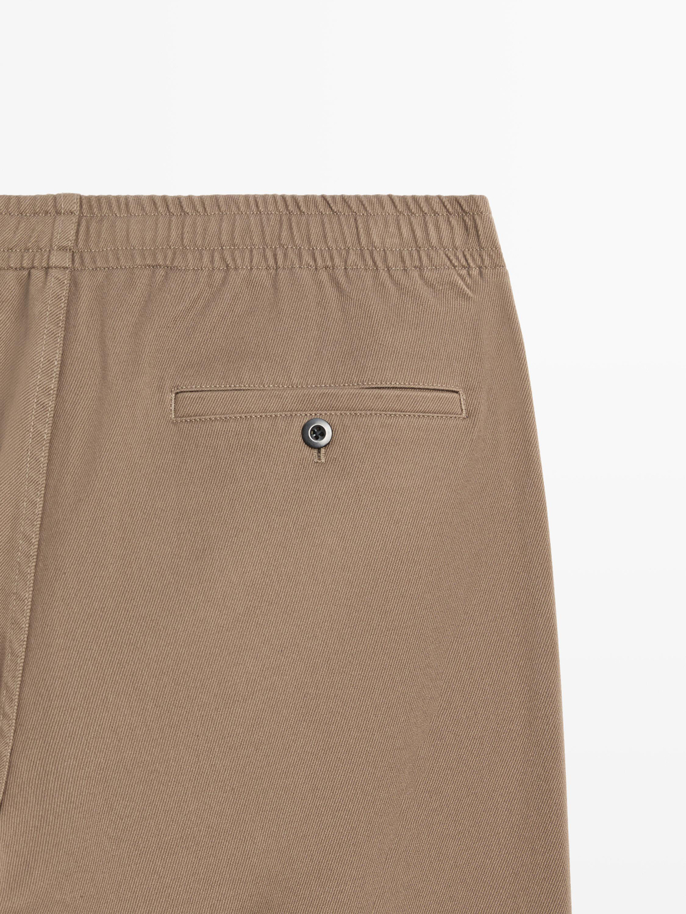 Massimo Dutti Брюки-джоггеры из смесовой хлопковой ткани, оливковый