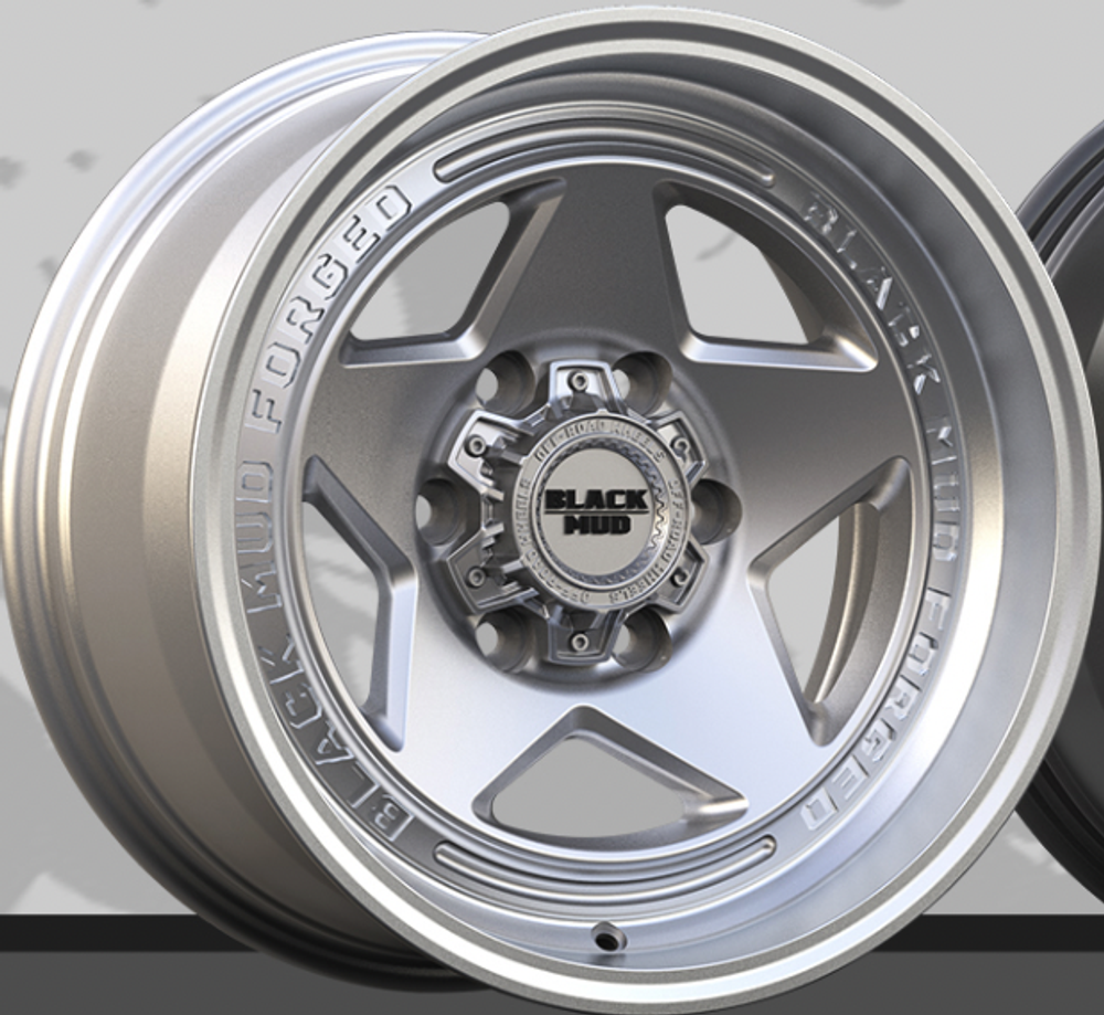 Диск колесный, кованый rt550 R17 8,0 ЕТ0 Black Mud Wheels Silver MF