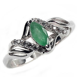 Кольцо "Слайго" изумруд, циркон