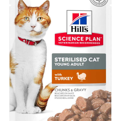 Hill's Feline Sterilised Turkey 85 г - консервы (пауч) для кошек стерилизованных (индейка)