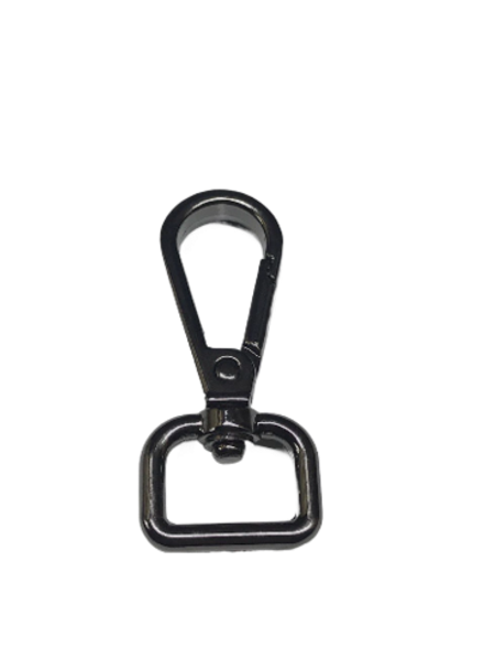 Карабин на вертлюге 16 мм, темный никель (140417-16)