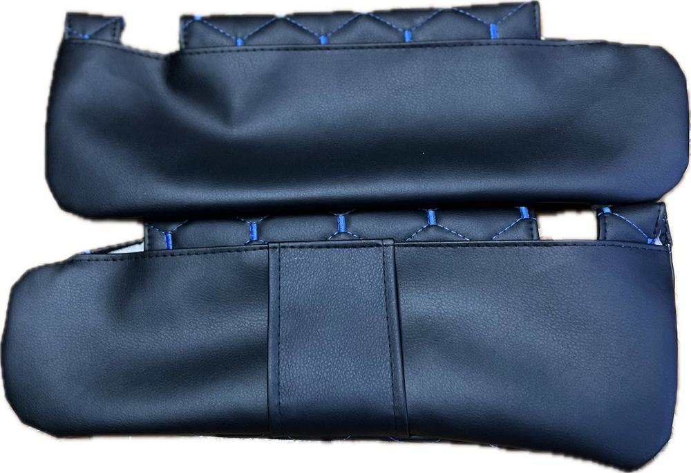 Чехлы на козырьки ЛАДА Ларгус, РЕНО Логан, Дастер, Сандеро (синяя нить Рубин)