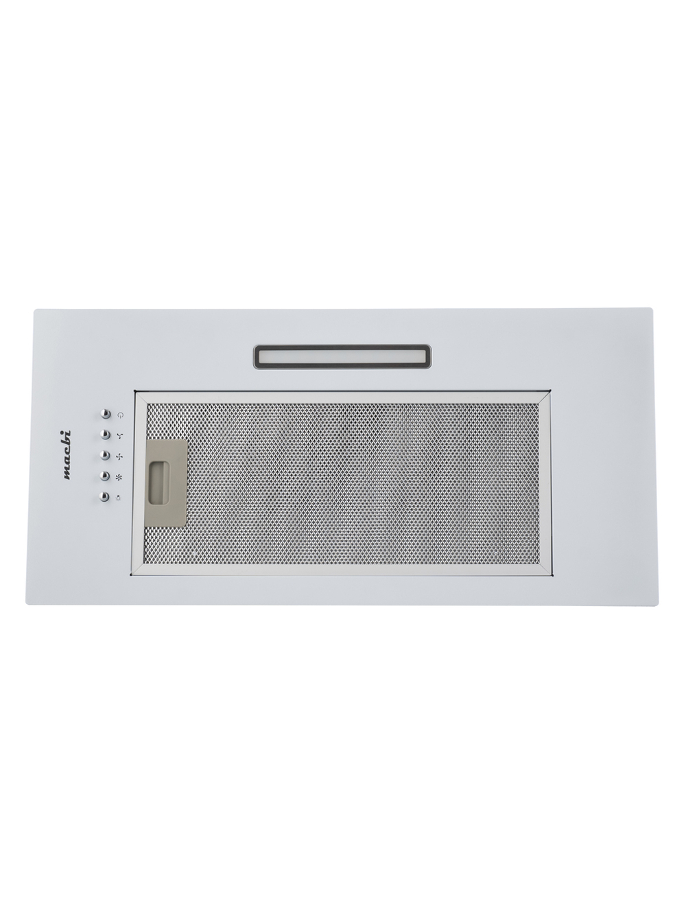 Вытяжка кухонная MACBI S-BOX-60A1 (WHITE) белый, D120мм. 850 м3/ч, полновстраиваемая, мотор 70Ватт, металл 60см, кнопочное управл.
