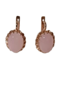 Серьги серебряные с розовым кварцем