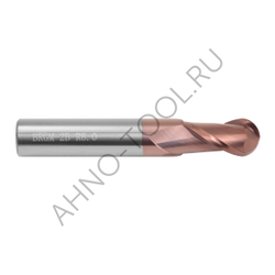 Фреза твердосплавная сферическая 16мм (L=100, l=32, хв=16) Z2 35° по стали, нерж., чугуну BRGM-2B-R8