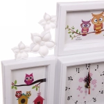 Фоторамка-коллаж 42*43см «Вьюнок», цвет белый, на 4 фото, пластик, с часами