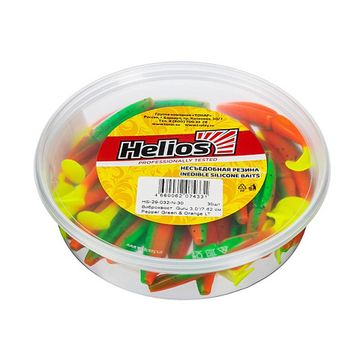 Виброхвост несъедоб. Guru 3,0'/7,62 см Pepper Green & Orange LT 30шт. (HS-29-032-N-30) Helios