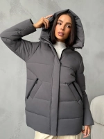 Куртка демисезонная удлиненная с капюшоном