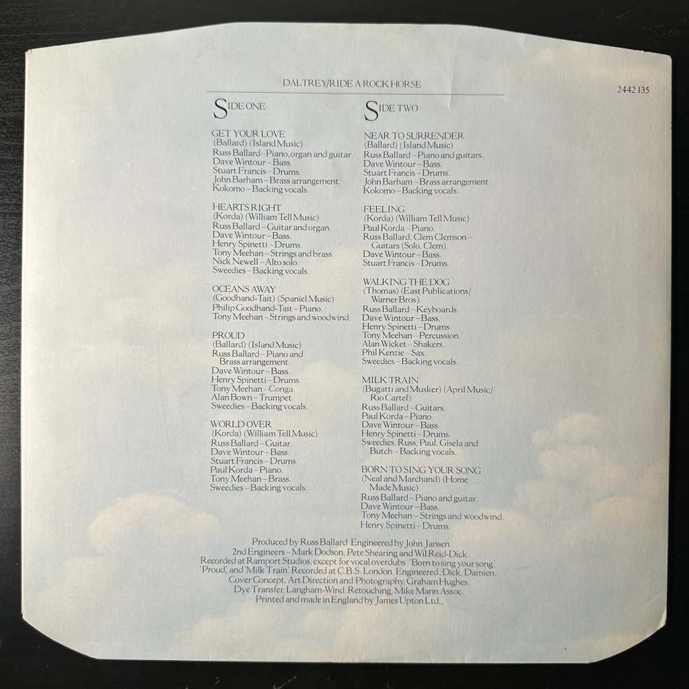 Roger Daltrey ‎– Ride A Rock Horse (Англия 1975г.)