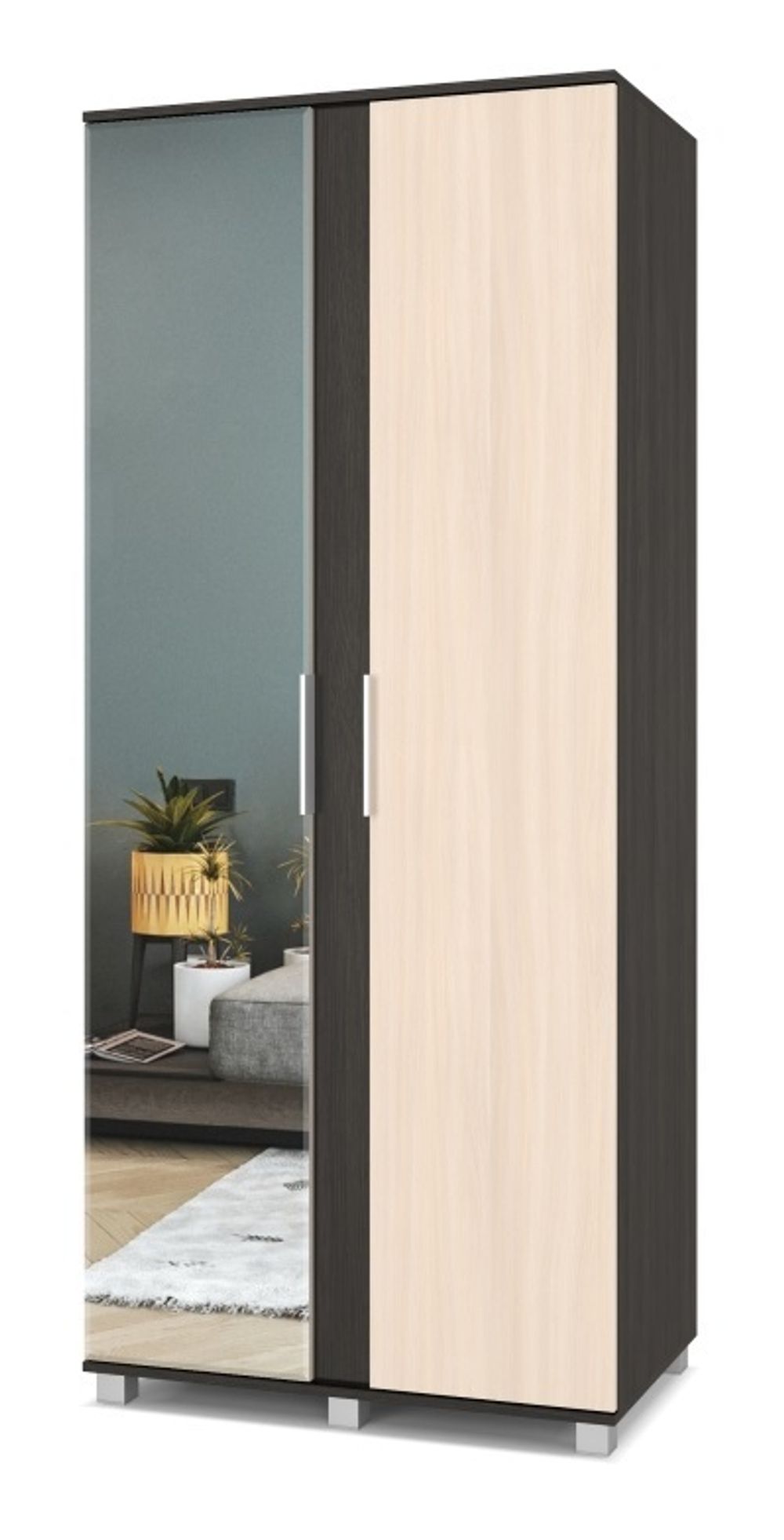 Шкаф двухстворчатый "Пандора" П22 (венге/млечный дуб)