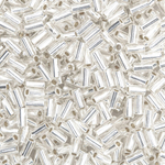 Японский бисер TOHO Bugle (стеклярус) 3mm (№21), с внутренним серебрением, прозрачный
