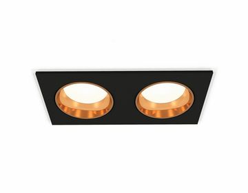 Комплект встраиваемого светильника 2*GU5.3 MR16 XC6526004 SBK/PYG чёрный песок/золото жёлтое полированное (C6526, N6113) DIY System Complects Ambrella