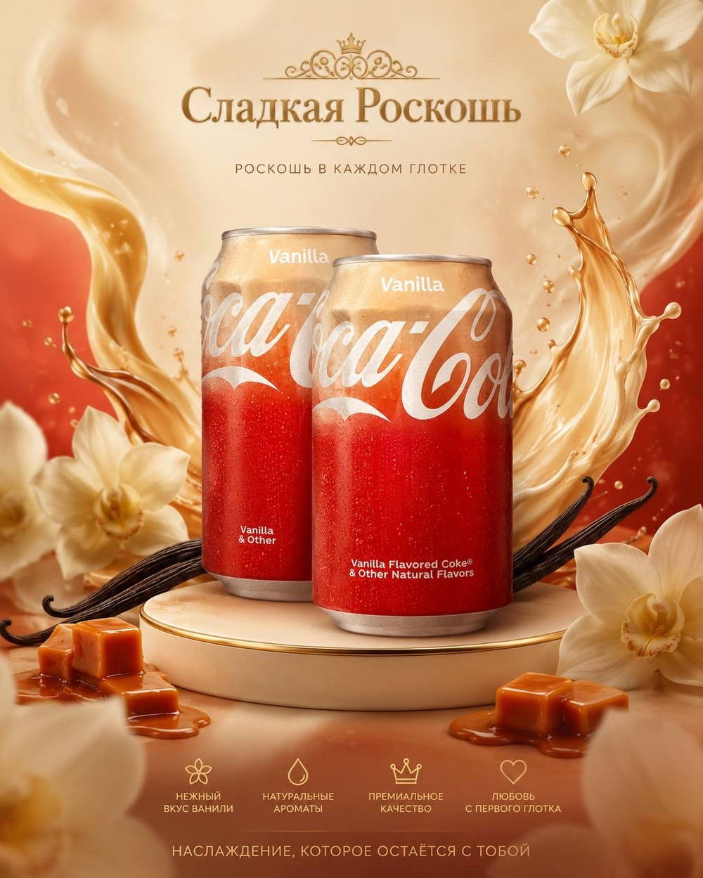 Газированный напиток Coca-Cola ваниль США￼