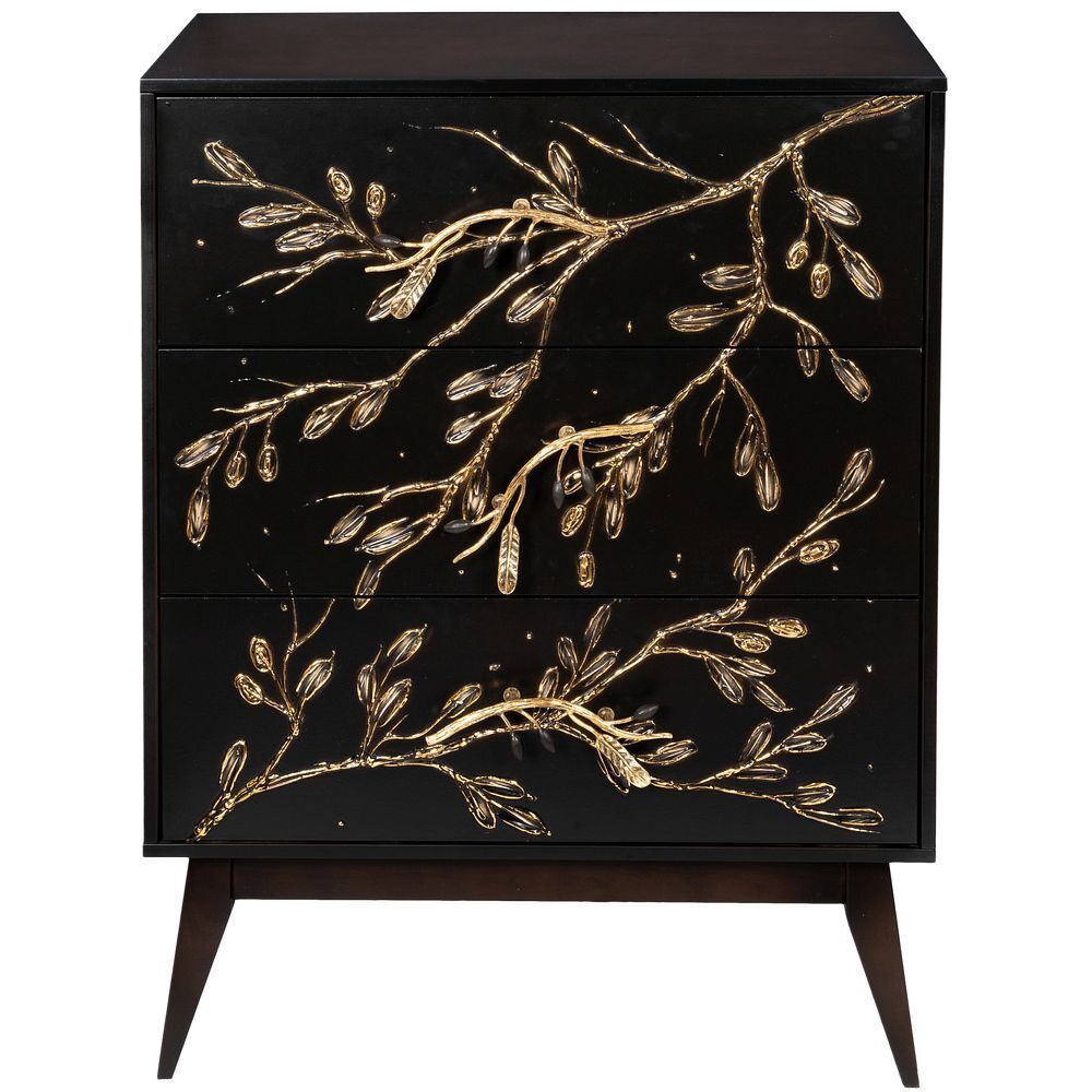 Ручка мебельная скоба Oliva Branch (Олива Бранч) левая Амбер