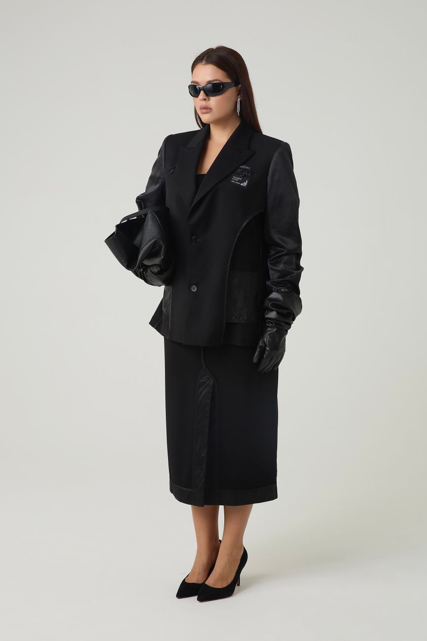 Жакет однобортный "Inside out", черный