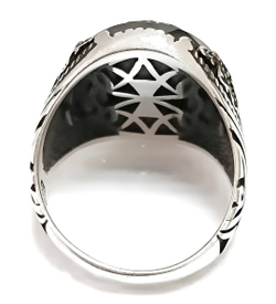 Мужское кольцо из серебра с чернением и позолотой