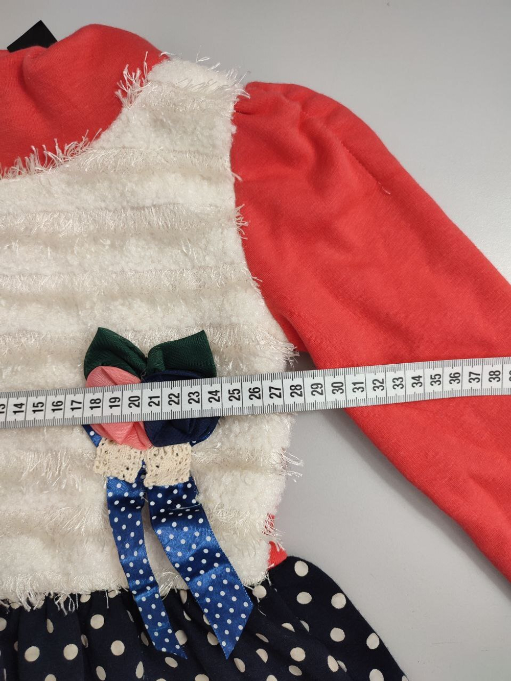 Платье Chang Qing с красно-белым верхом на 5 лет, новое