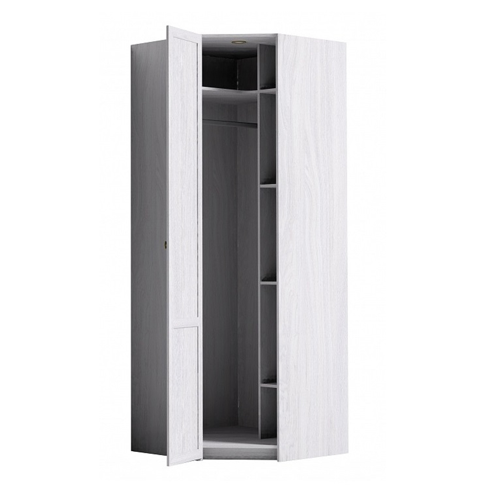 Шкаф угловой с зеркалом Sherlock 63, ясень светлый