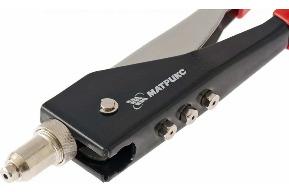 Заклепочник, 250 мм, переставной 0-90 градусов, заклепки 2,4-3,2-4,0-4,8 мм// МАТРИКС 40527