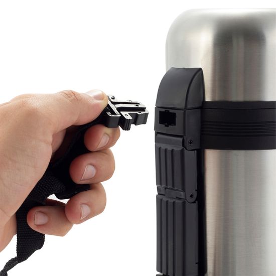 Термос пищевой 600 мл. из нержавеющей стали Ofenbach NB 101308 с ручкой и ремешком