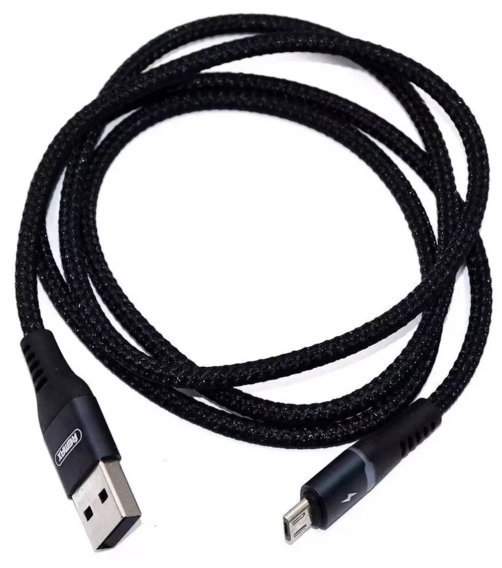 Кабель 1m USB/Micro 2.4A RC-152m Colorful Light Remax silver