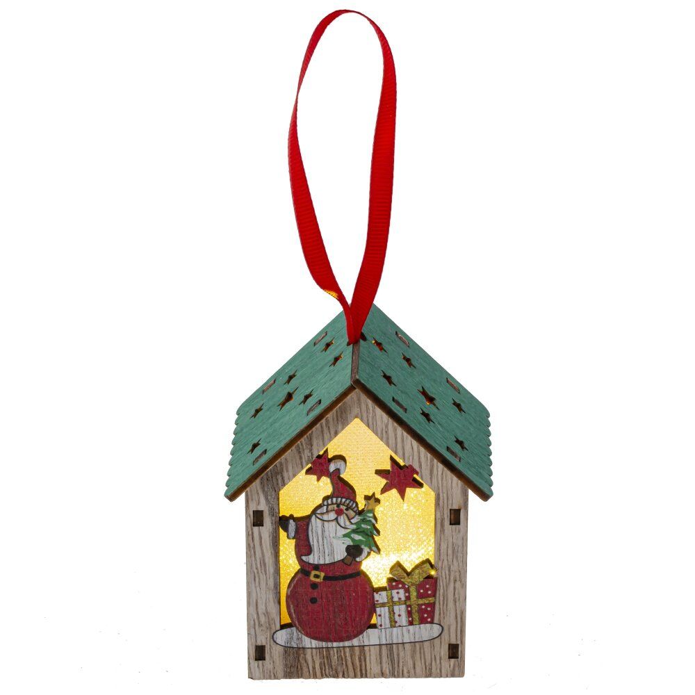 GAEM Изделие декоративное подвесное "Домик" с подсветкой (3хLR1130), L7 W5,5 H9 см, 3в.