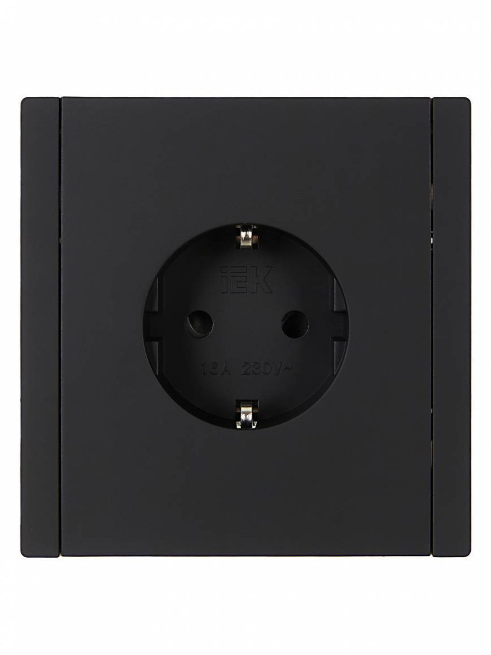 FORTE&PIANO Розетка 1-местная с заземлением с защитными шторками винтовое крепление 16А FP115 черный IEK