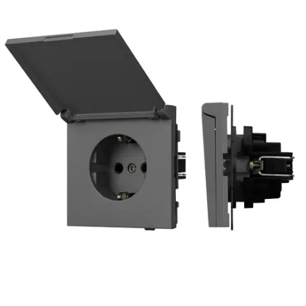 Механизм розетки влагозащищённый SCT-TENDO-MCP-SFPL-GR (230V, 16A) (Arlight, Матовый графитовый) 054601