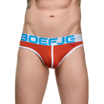 Оранжевые мужские трусы-слипы с провокационной надписью на задней части (Размер: XL) (Цвет: оранжевый)