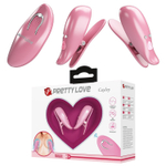 Розовые вибромассажеры для сосков с пультом ДУ Cayley (Цвет: розовый)